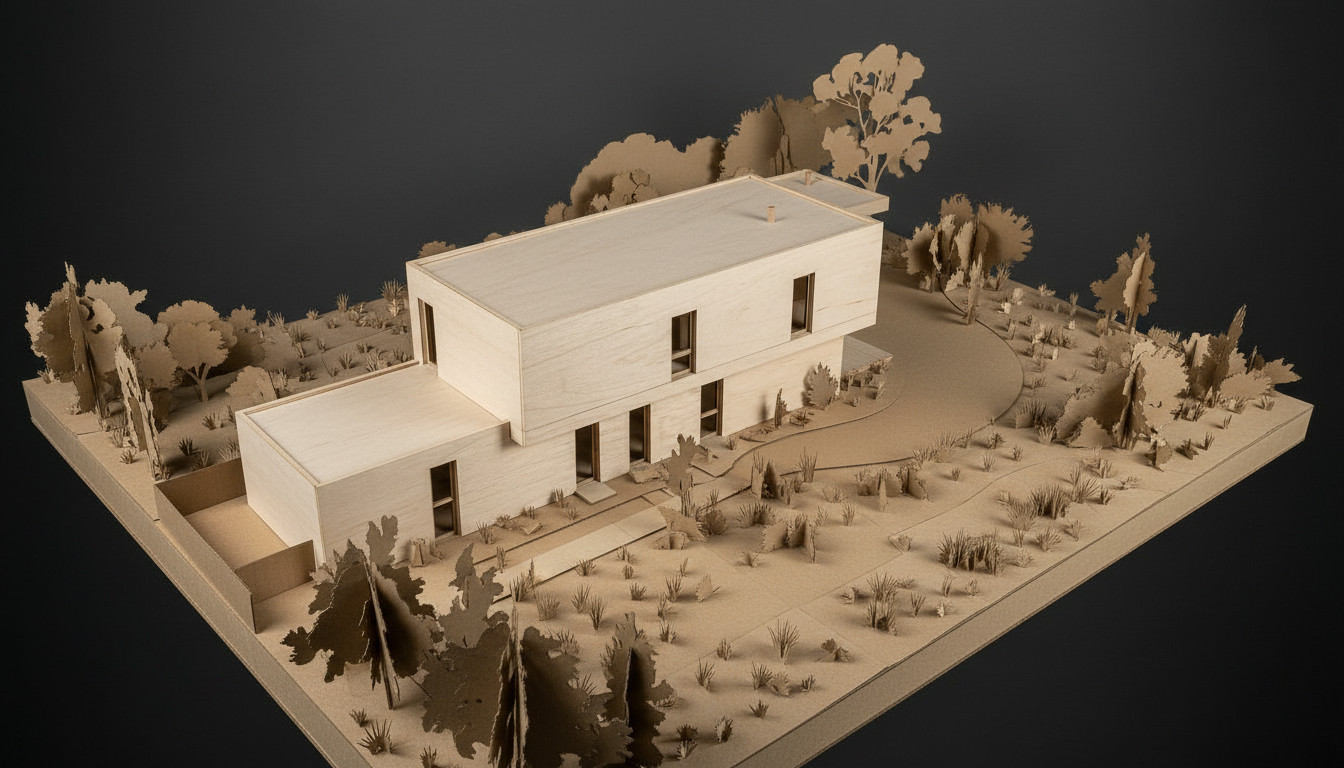 House exterior from 3D model render
