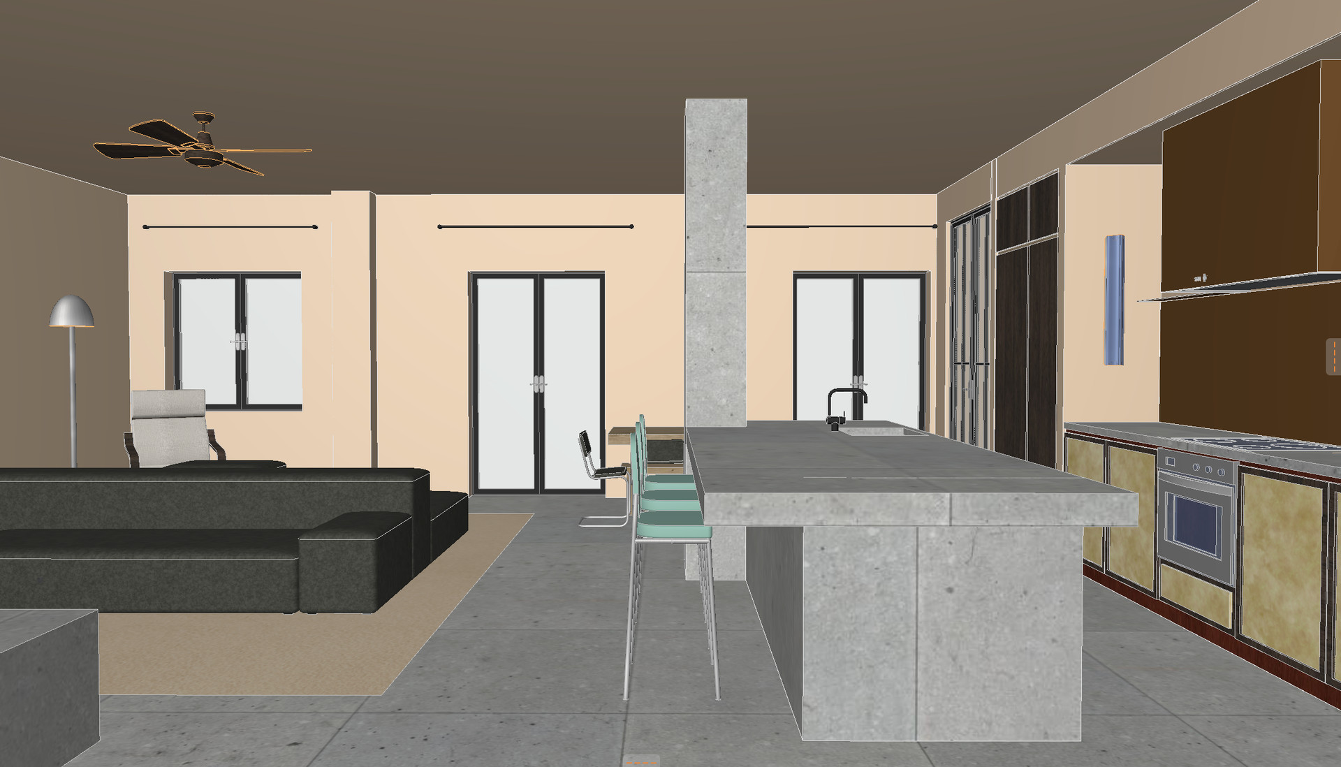 Before: Architectural render from CAD model