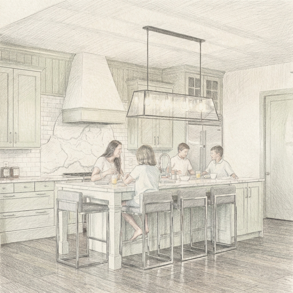 Interior space rendered from CAD viewport